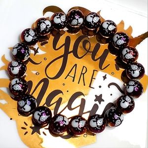 Super cute purple/violet electroplated ⛄️ print bead stretch bracelet.